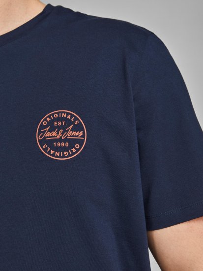 Jack & Jones JJESHARK TEE Navy - T-shirts - Grote Maten T-shirts Heren