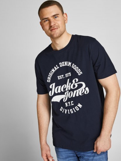 Jack & Jones JJERAFA TEE Navy - T-shirts - Grote Maten T-shirts Heren