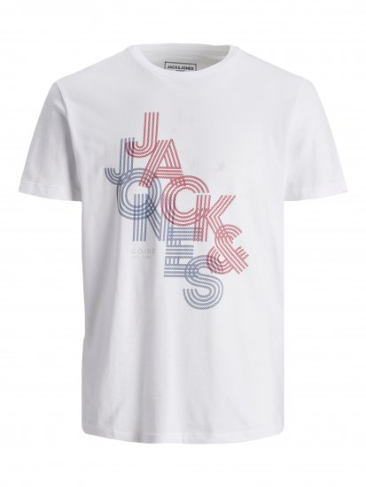 Jack & Jones JCOPOWER White T-Shirt - T-shirts - Grote Maten T-shirts Heren