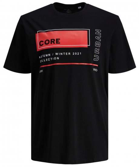 Jack & Jones JCOBOOSTER TEE Black - T-shirts - Grote Maten T-shirts Heren