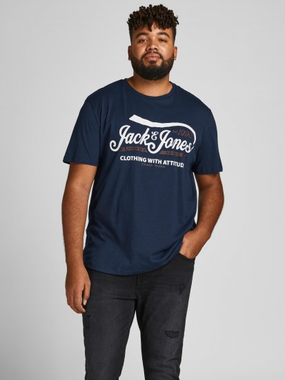 Jack & Jones JPRBLUBOOSTER TEE Navy - T-shirts - Grote Maten T-shirts Heren