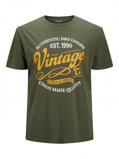 Jack & Jones JPRBLUBOOSTER TEE Khaki - T-shirts - Grote Maten T-shirts Heren