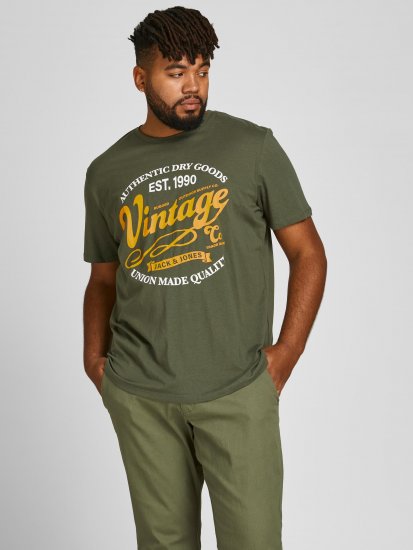 Jack & Jones JPRBLUBOOSTER TEE Khaki - T-shirts - Grote Maten T-shirts Heren