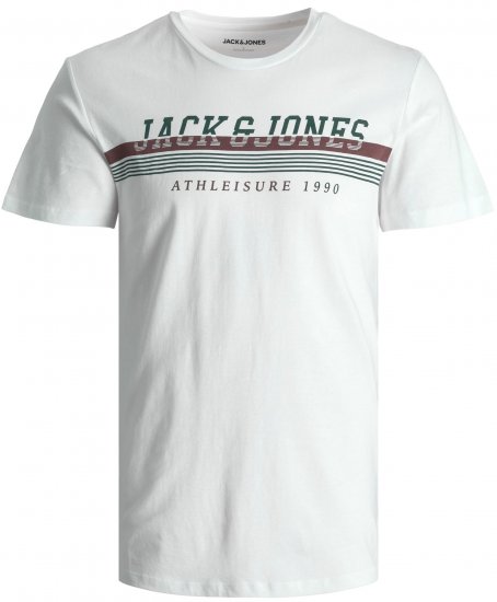 Jack & Jones JJIRON TEE White - T-shirts - Grote Maten T-shirts Heren