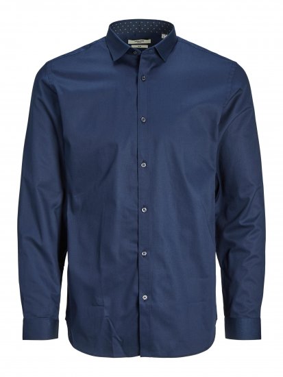 Jack & Jones JPRBLACARDIFF CONTRAST Shirt LS Navy - Hemden - Overhemden Grote Maten Heren