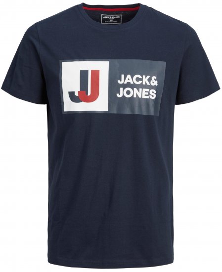 Jack & Jones JCOLOGAN TEE Navy - T-shirts - Grote Maten T-shirts Heren