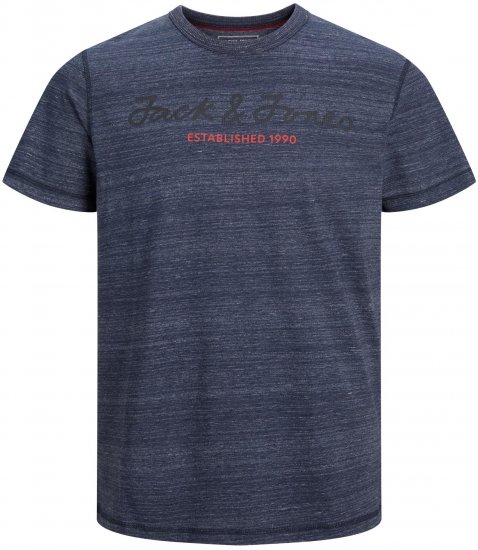 Jack & Jones JCOBERG UPSCALED TEE Navy - T-shirts - Grote Maten T-shirts Heren
