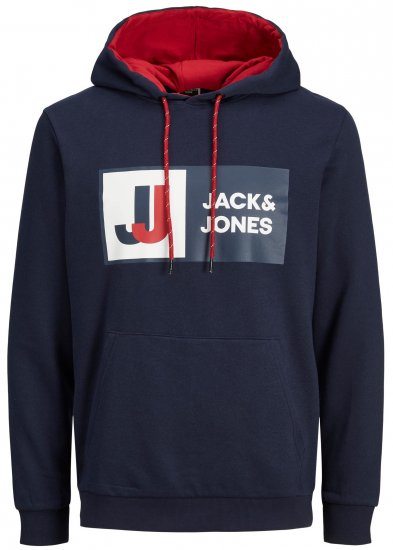 Jack & Jones JCOLOGAN Hoodie Navy - Sweaters & hoodies - Sweaters & Hoodies Grote Maten Heren