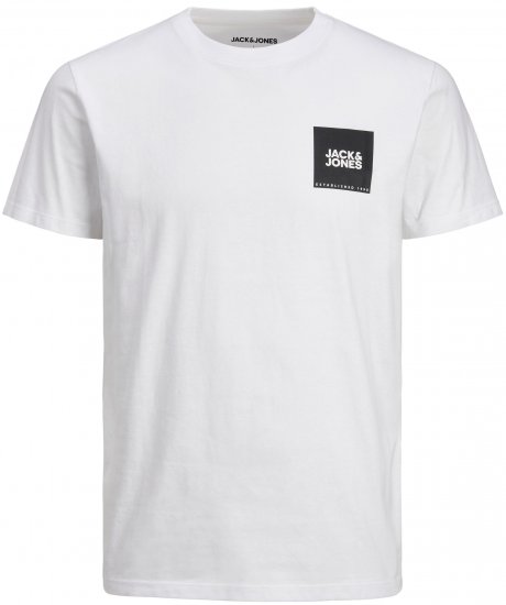 Jack & Jones JJLOCK TEE White - T-shirts - Grote Maten T-shirts Heren