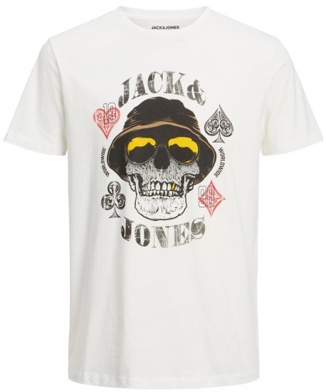 Jack & Jones JORCAPTAIN TEE White - T-shirts - Grote Maten T-shirts Heren