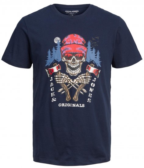 Jack & Jones JORCAPTAIN TEE Navy - T-shirts - Grote Maten T-shirts Heren