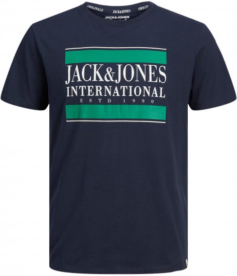 Jack & Jones JORINTERNATIONAL TEE Navy - T-shirts - Grote Maten T-shirts Heren