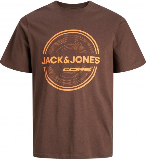 Jack & Jones JCOPILOU TEE SS CREW NECK Seal brown - T-shirts - Grote Maten T-shirts Heren