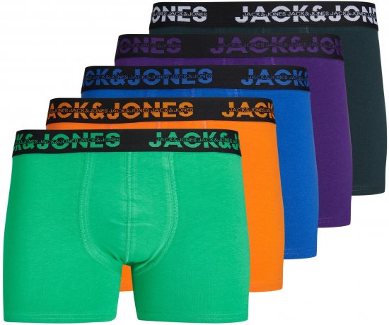 Jack & Jones JACDALLAS LOGO TRUNKS 5 PACK Holly Green - Ondergoed & zwem - Grote Maten Ondergoed Heren