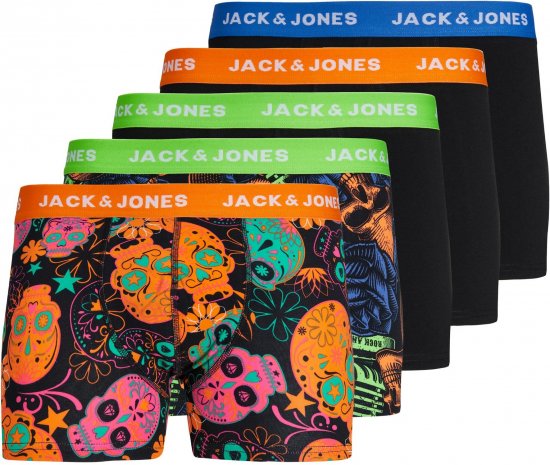 Jack & Jones JACPOP SKULLS TRUNKS 5 PACK Black - Ondergoed & zwem - Grote Maten Ondergoed Heren