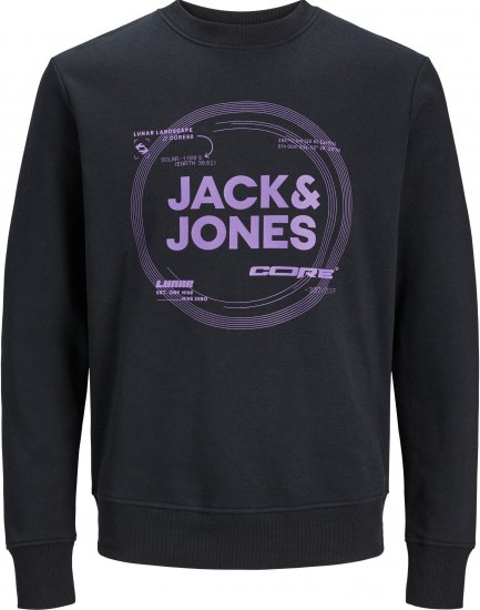 Jack & Jones JCOPILOU SWEAT CREW NECK Black - Sweaters & hoodies - Sweaters & Hoodies Grote Maten Heren