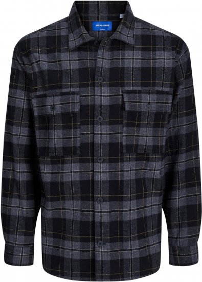 Jack & Jones JORBLAFRI CHECK OVERSHIRT LS Black - Hemden - Overhemden Grote Maten Heren