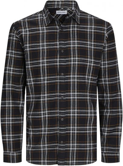 Jack & Jones JOSHUA LS Flannel Shirt Black - Hemden - Overhemden Grote Maten Heren