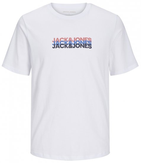 Jack & Jones JJCYBER T-Shirt White - T-shirts - Grote Maten T-shirts Heren