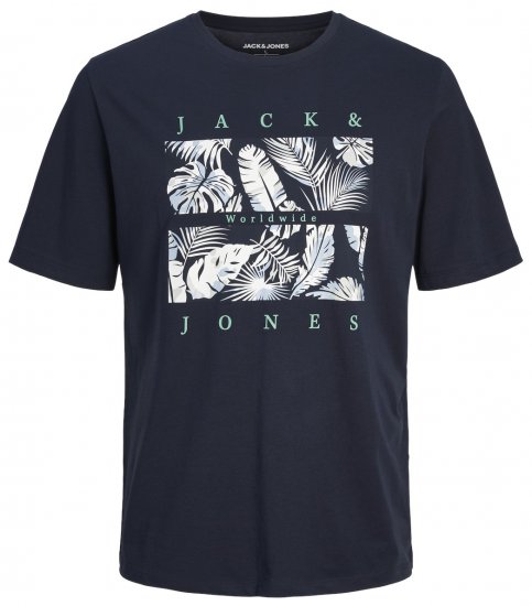 Jack & Jones JJFLOOR T-Shirt Navy Blazer - T-shirts - Grote Maten T-shirts Heren