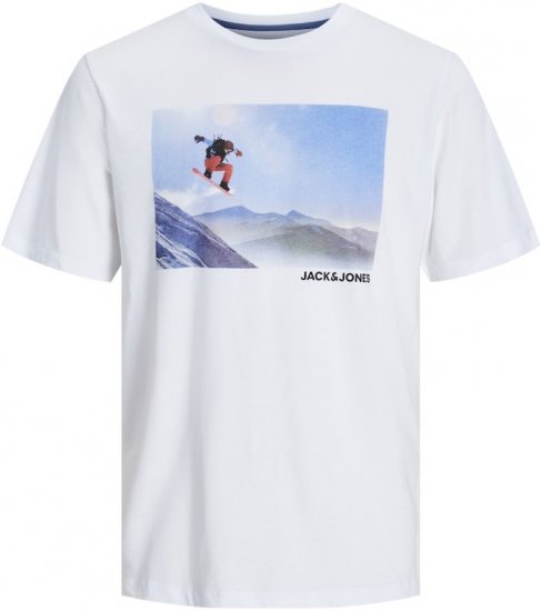 Jack & Jones MAINE T-Shirt White - T-shirts - Grote Maten T-shirts Heren