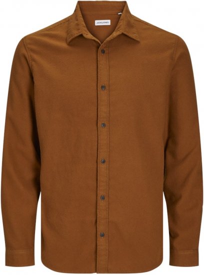 Jack & Jones JOSHUA LS Flannel Shirt Brown - Hemden - Overhemden Grote Maten Heren