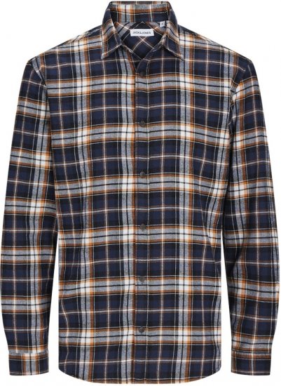 Jack & Jones JOSHUA LS Flannel Shirt Orange - Hemden - Overhemden Grote Maten Heren
