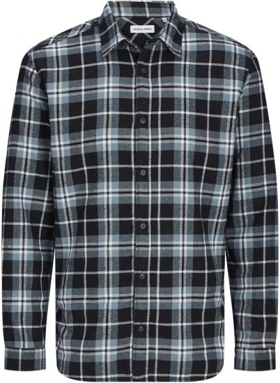 Jack & Jones JOSHUA LS Flannel Shirt Goblin Blue - Hemden - Overhemden Grote Maten Heren