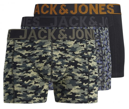 Jack & Jones JACDANNY Trunks 3-Pack Camo/Black - Ondergoed & zwem - Grote Maten Ondergoed Heren