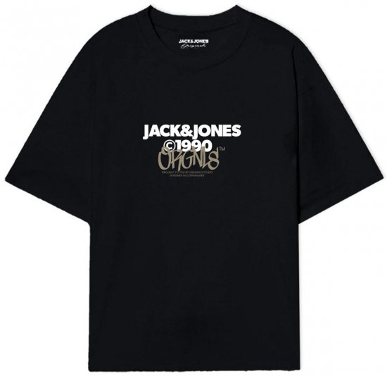 Jack & Jones JORBUSHWICK T-Shirt Black - T-shirts - Grote Maten T-shirts Heren