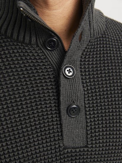 Jack & Jones Ethan High Neck Knit Pullover Black - Sweaters & hoodies - Sweaters & Hoodies Grote Maten Heren