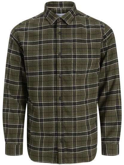 Jack & Jones James Long Sleeve Flannel Shirt Rosin - Hemden - Overhemden Grote Maten Heren