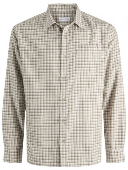 Jack & Jones Mini Check Long Sleeve Shirt Atmosphere - Hemden - Overhemden Grote Maten Heren
