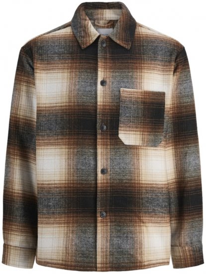 Jack & Jones Zac Long Sleeve Heavy Brush Overshirt Monks Robe - Hemden - Overhemden Grote Maten Heren