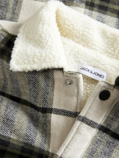 Jack & Jones Zac Teddy Long Sleeve Overshirt Jacket Dusty Olive - Jassen - Grote Maten Herenjassen