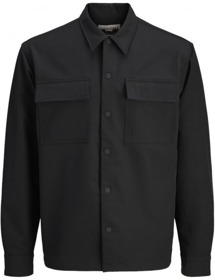 Jack & Jones Point Commute Travel Long Sleeve Shirt Black - Hemden - Overhemden Grote Maten Heren