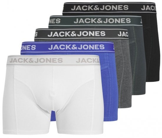 Jack & Jones Black Friday Trunks 5-Pack Black Grey Blue White - Ondergoed & zwem - Grote Maten Ondergoed Heren