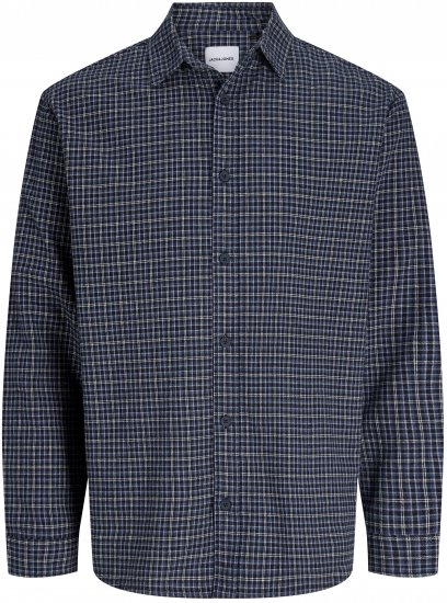 Jack & Jones Carter Check Shirt Navy Blazer - Hemden - Overhemden Grote Maten Heren