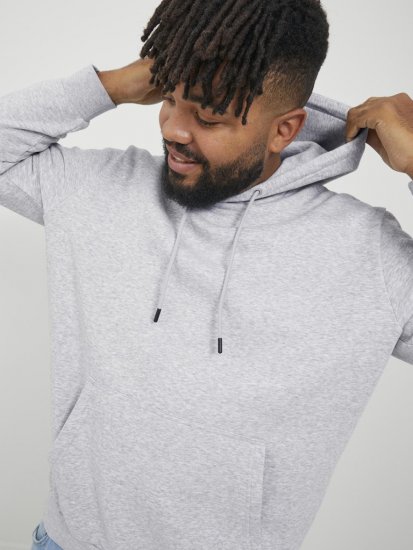 Jack & Jones BRADLEY Hoodie Light Grey Melange - Sweaters & hoodies - Sweaters & Hoodies Grote Maten Heren