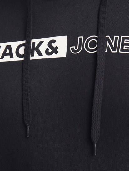 Jack & Jones CORP LOGO PLAY 5 Print Hoodie Black - Sweaters & hoodies - Sweaters & Hoodies Grote Maten Heren