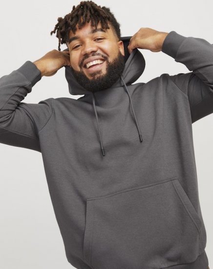 Jack & Jones BRADLEY Hoodie Grey - Sweaters & hoodies - Sweaters & Hoodies Grote Maten Heren