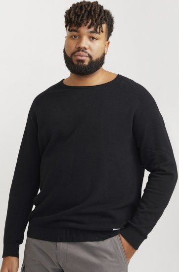 Jack & Jones HILL Knitted Sweater Black - Sweaters & hoodies - Sweaters & Hoodies Grote Maten Heren