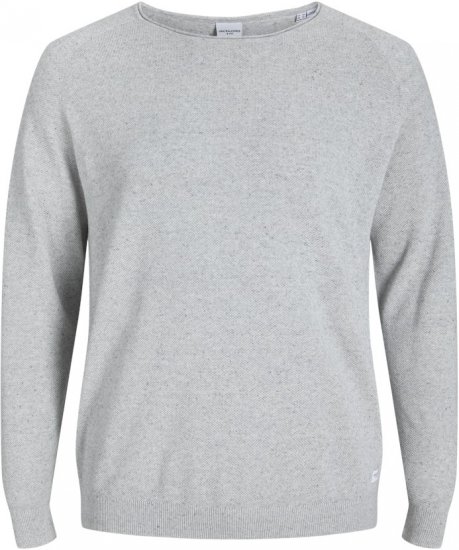 Jack & Jones HILL Knitted Sweater Light Grey Melange - Sweaters & hoodies - Sweaters & Hoodies Grote Maten Heren