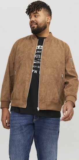Jack & Jones ROCKY Faux Suede Bomber Jacket Brown - Jassen - Grote Maten Herenjassen