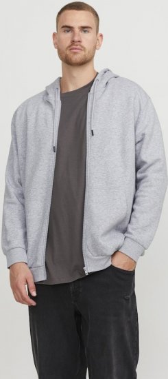 Jack & Jones BRADLEY Zip Hoodie Light Grey Melange - Sweaters & hoodies - Sweaters & Hoodies Grote Maten Heren