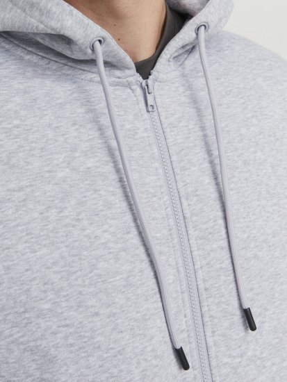 Jack & Jones BRADLEY Zip Hoodie Light Grey Melange - Sweaters & hoodies - Sweaters & Hoodies Grote Maten Heren