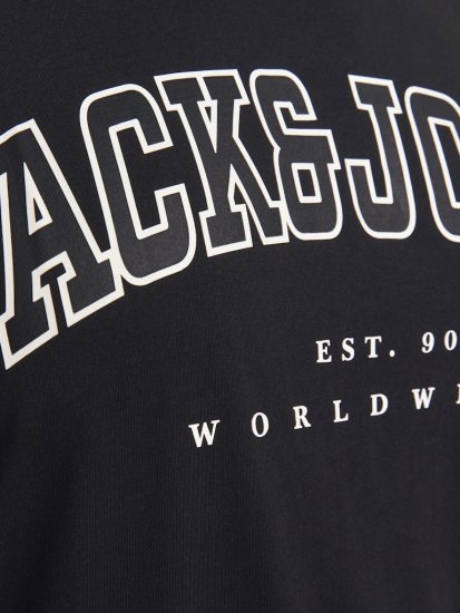 Jack & Jones CALEB VARSITY O-Neck T-Shirt Black - T-shirts - Grote Maten T-shirts Heren