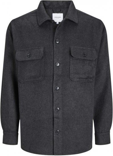 Jack & Jones BRADLEY OLLIE Overshirt LS Black - Hemden - Overhemden Grote Maten Heren