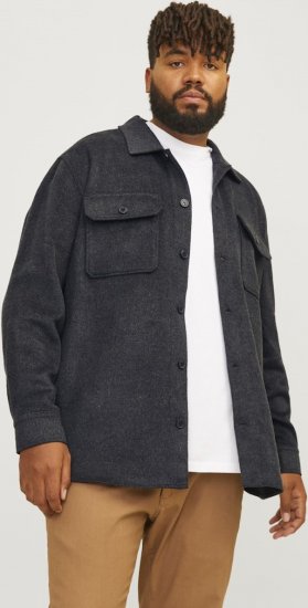 Jack & Jones BRADLEY OLLIE Overshirt LS Black - Hemden - Overhemden Grote Maten Heren