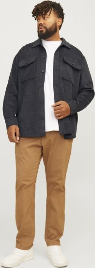Jack & Jones BRADLEY OLLIE Overshirt LS Black - Hemden - Overhemden Grote Maten Heren